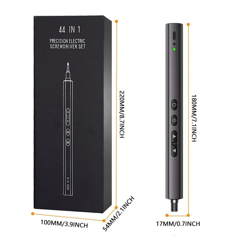 Electric Screwdriver Set 44 in 1 Mini Cordless Precision Screwdriver, Anti-Slip Handle, LED Lighting, Dual-Speed Adjustment, Long Battery Life, Professional and Durable Tool